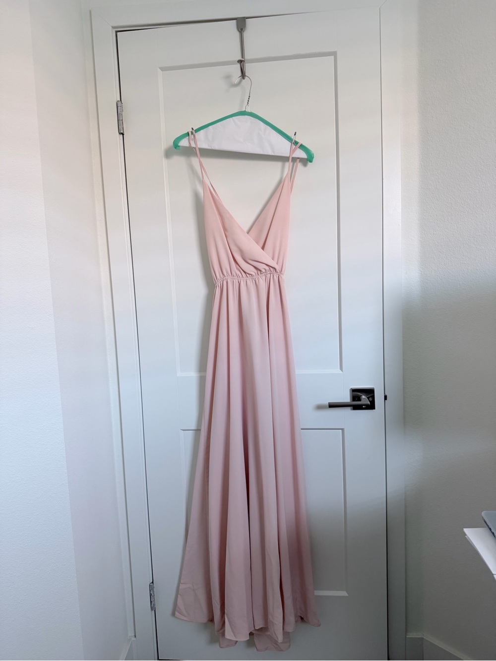 Blush Pink Sleeveless Wrap Maxi Dress